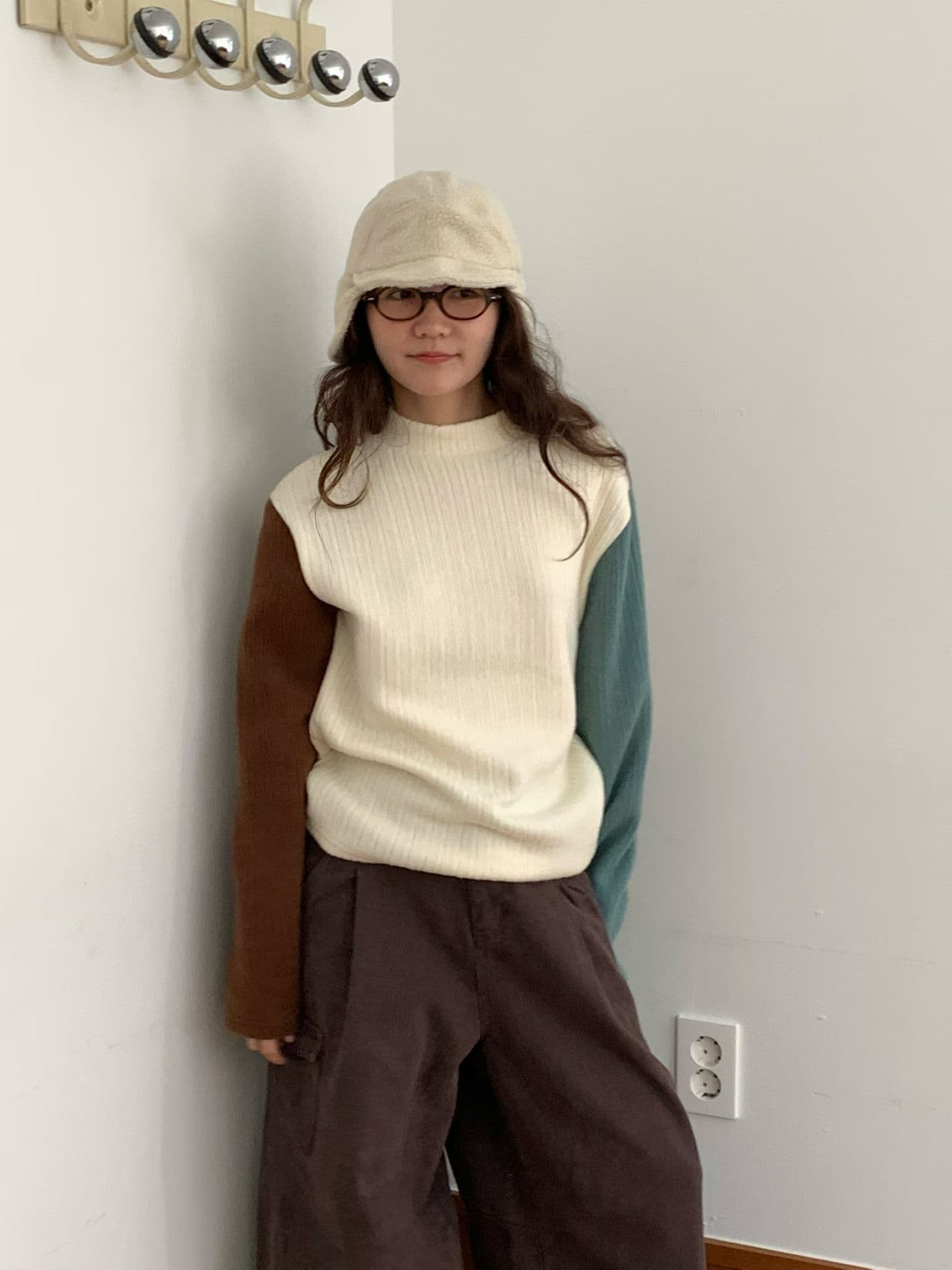 [VENTI] Multi Ribbed Brushed Long Sleeve T-Shirt 3