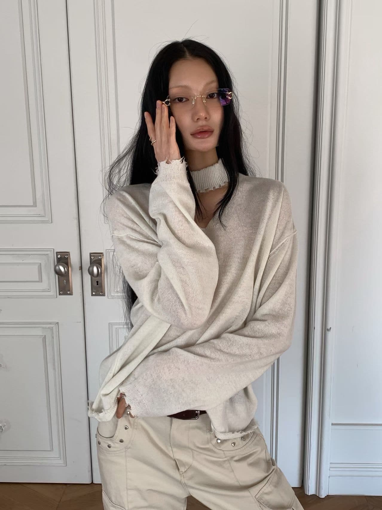 [FOUNDATION] Smoothie Choker Distressed Knit 4