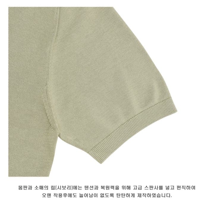 [LAINE] Tencel Slit Collared Short Sleeve Knit 8