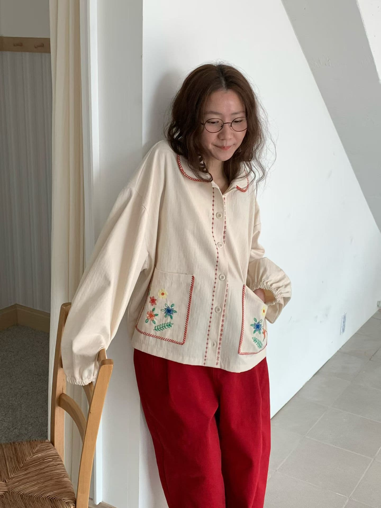 [VENTI] Cookie Smock Floral Jacket 6