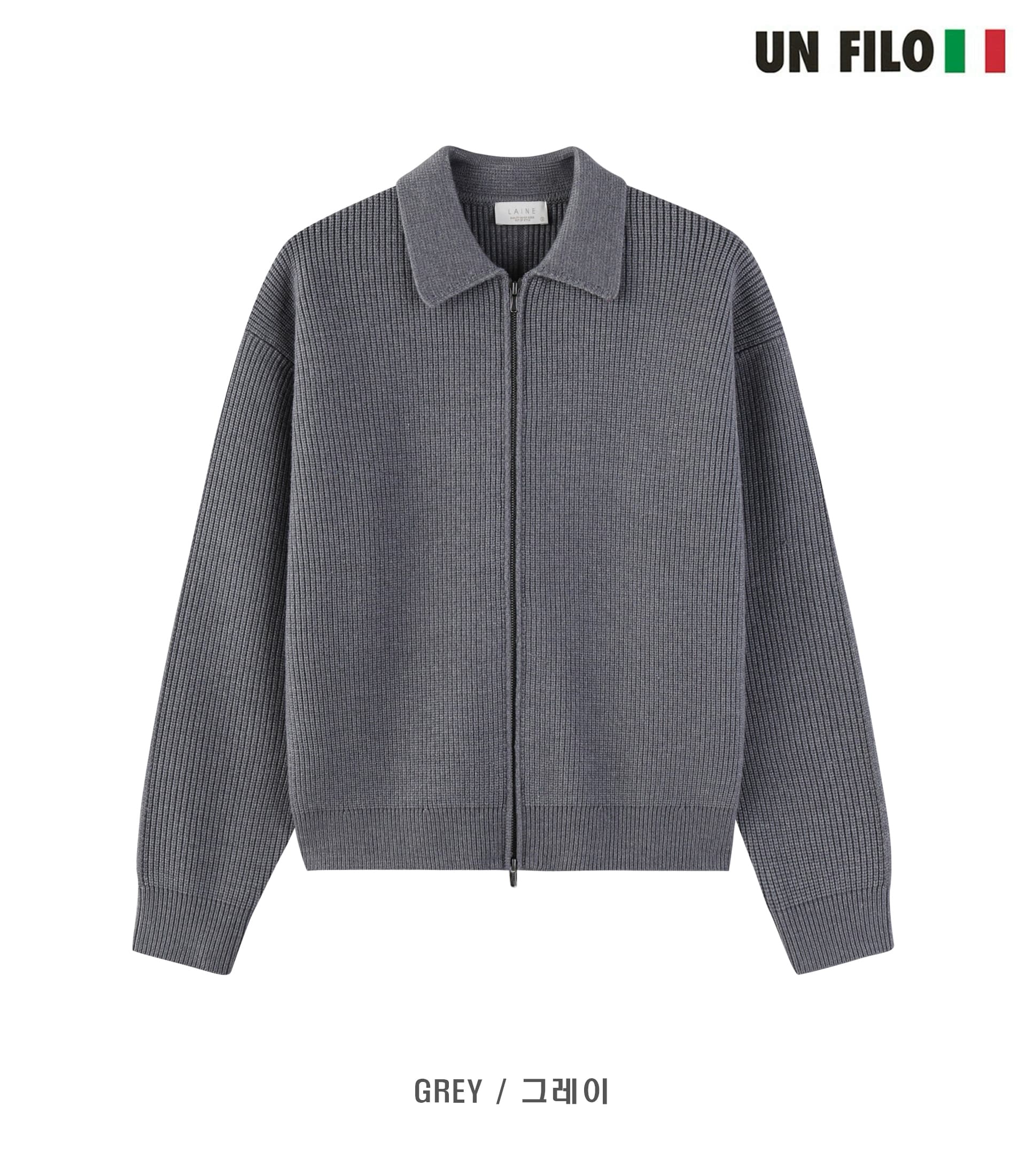 [LAINE] Impressive Collared Zip-up Knit 9