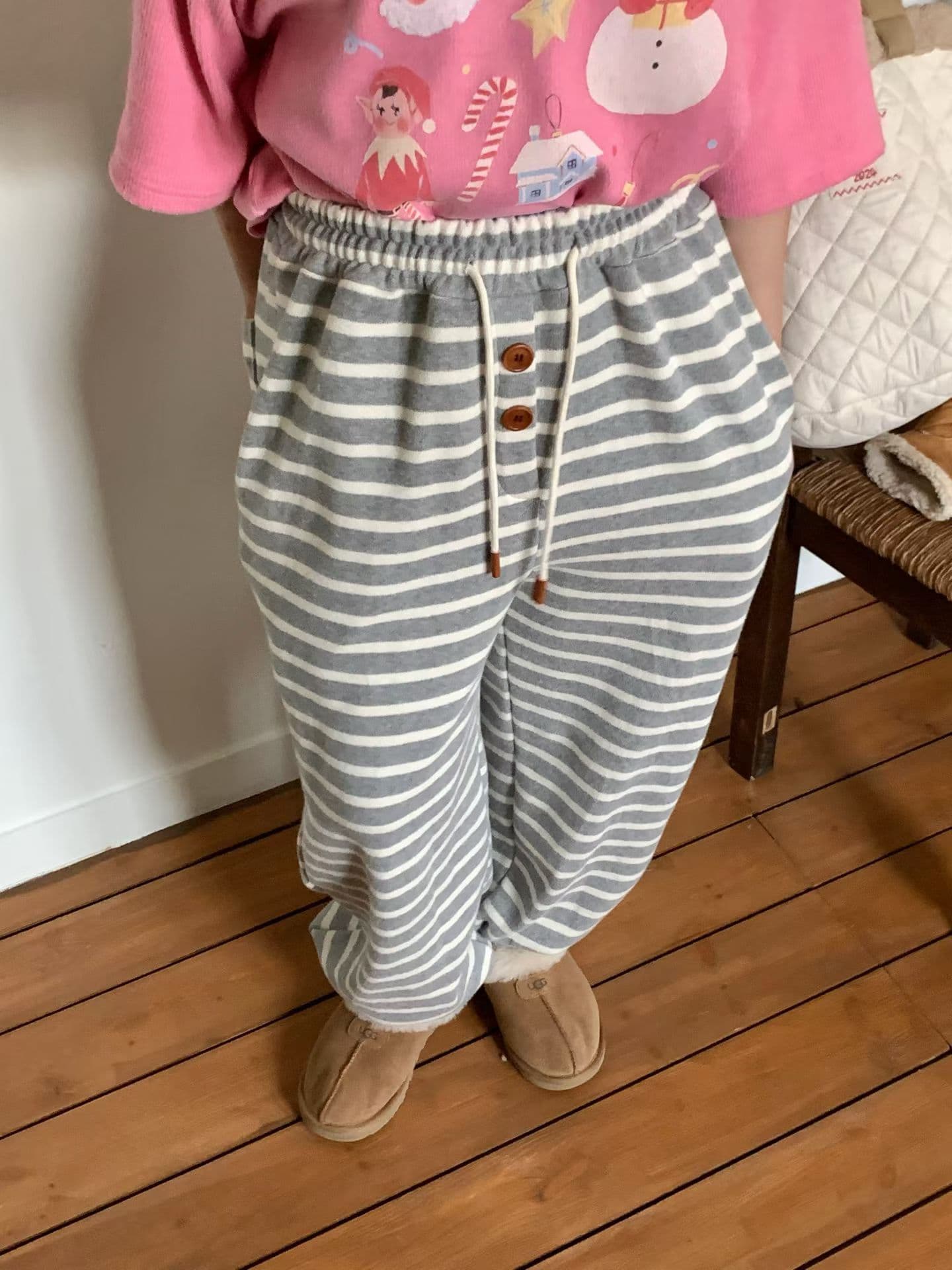 [VENTI] Nube Brushed Striped Jogger Pants 4