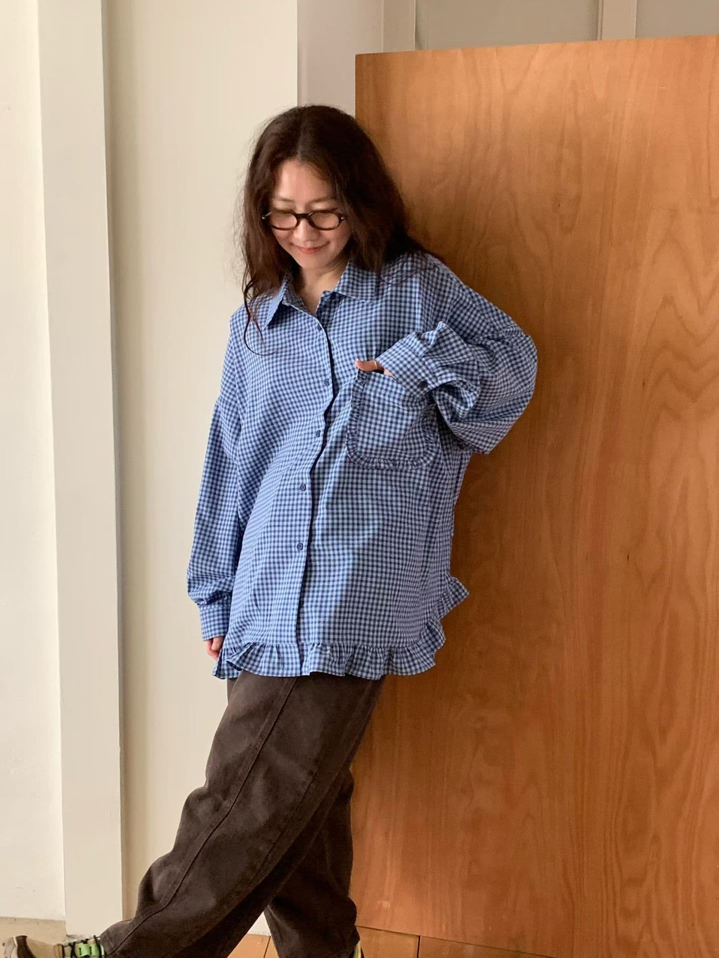 [VENTI] Aaron Checked Frill Shirt 4