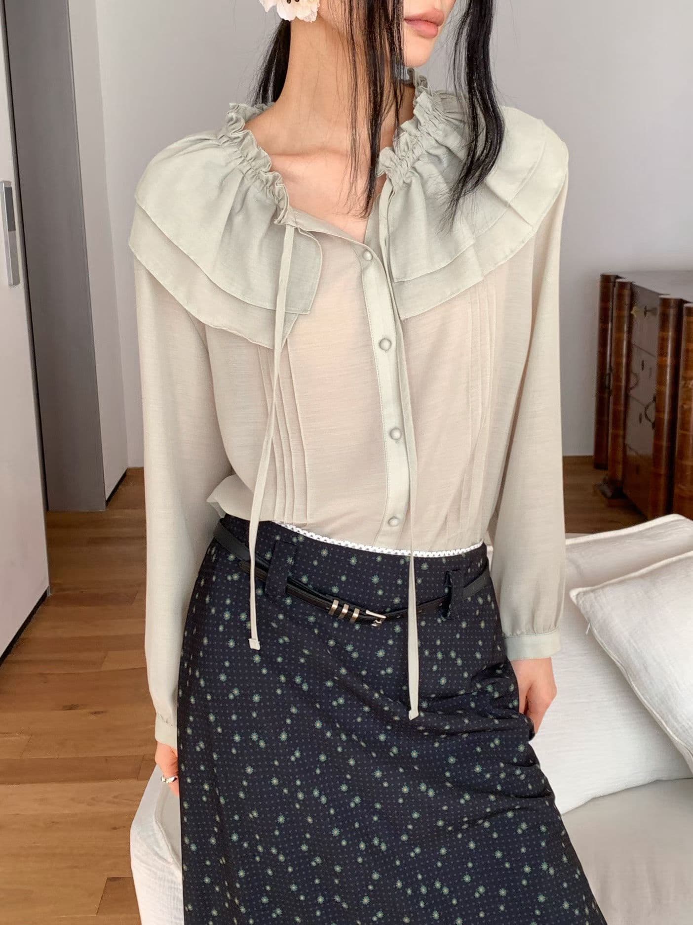 [FOUNDATION] From Ruffle Pintuck Blouse 8