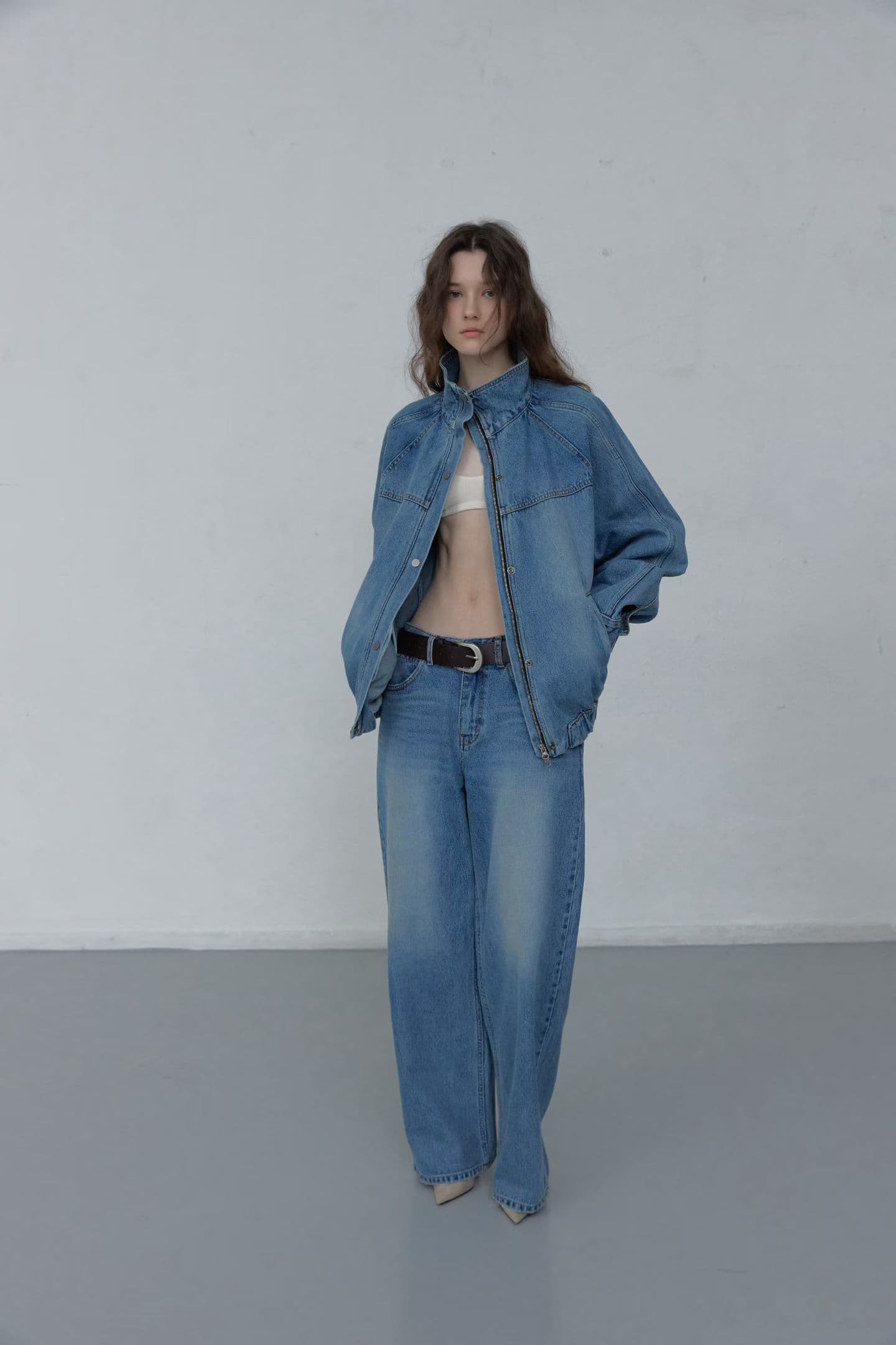 [FOUNDATION] Rough Washed Denim Wide Pants 10