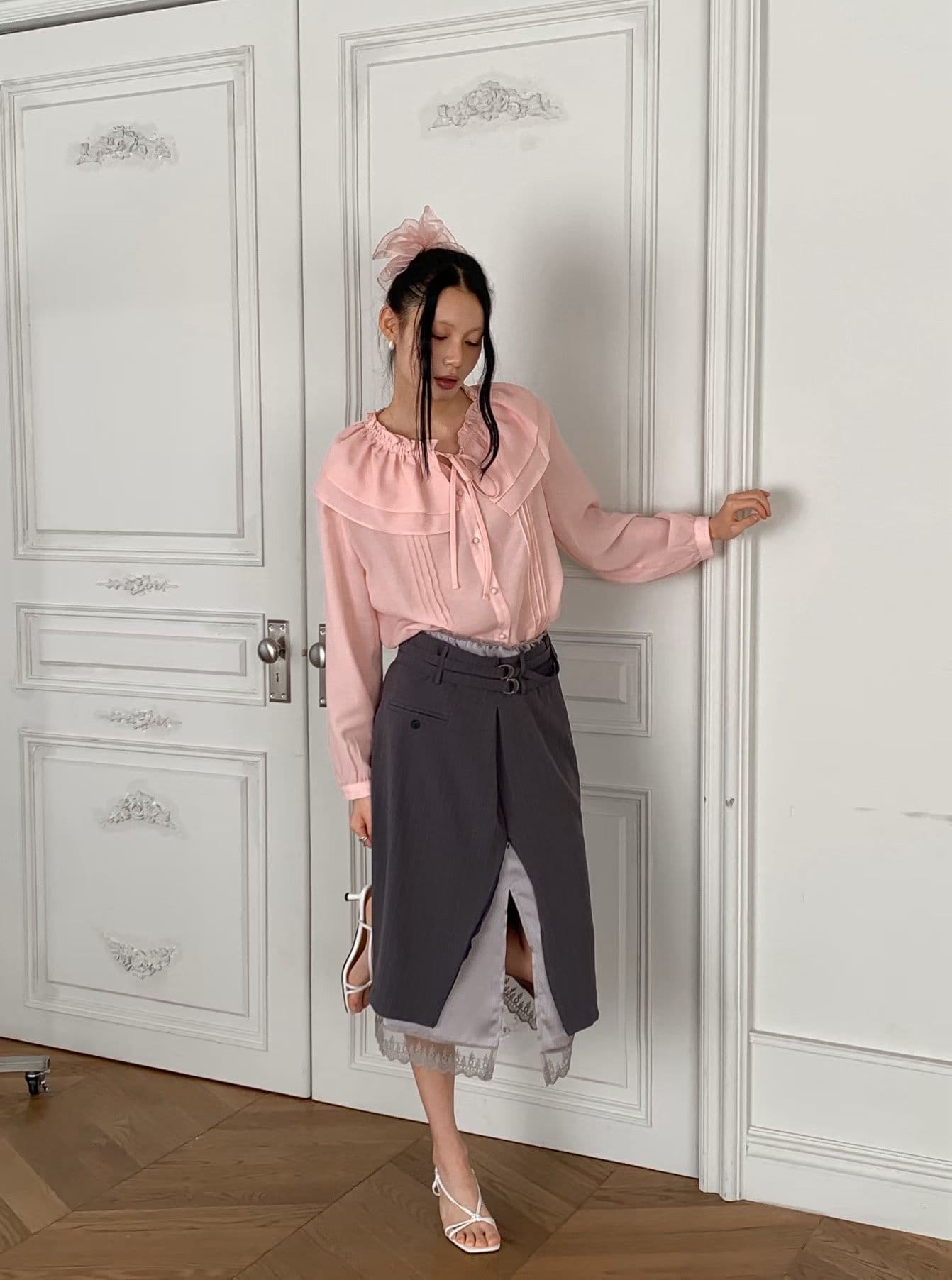 [FOUNDATION] Drain Zipper Slit Belt Skirt 5