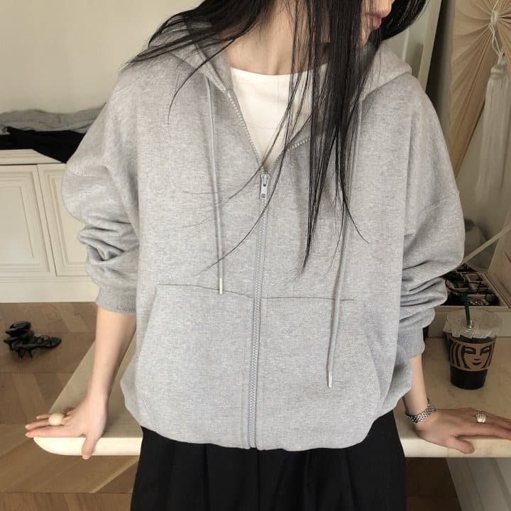 [LE BUTTER] Oversized Zip-up Hoodie 1
