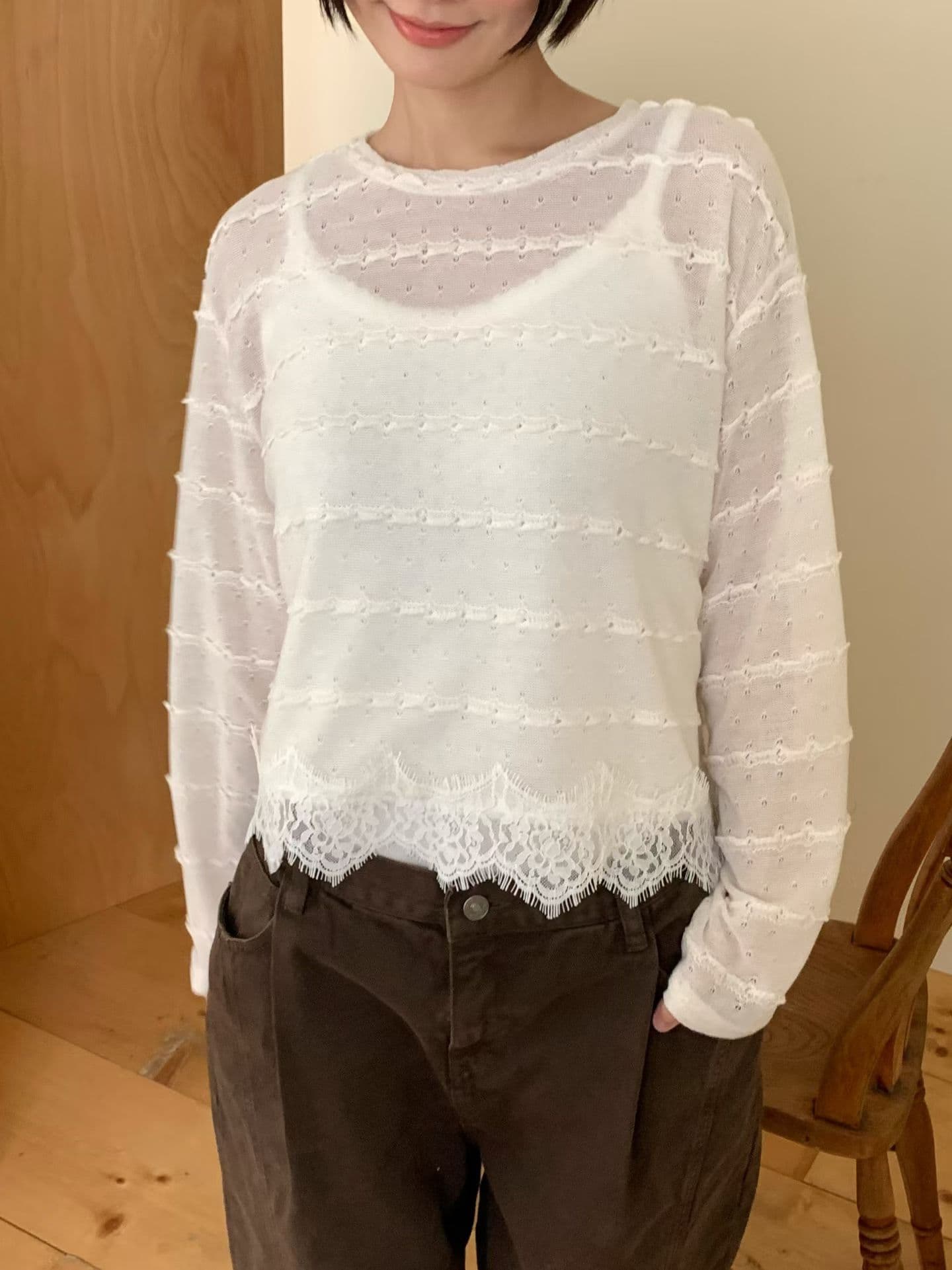 [VENTI] Koe Lace T-Shirt 7