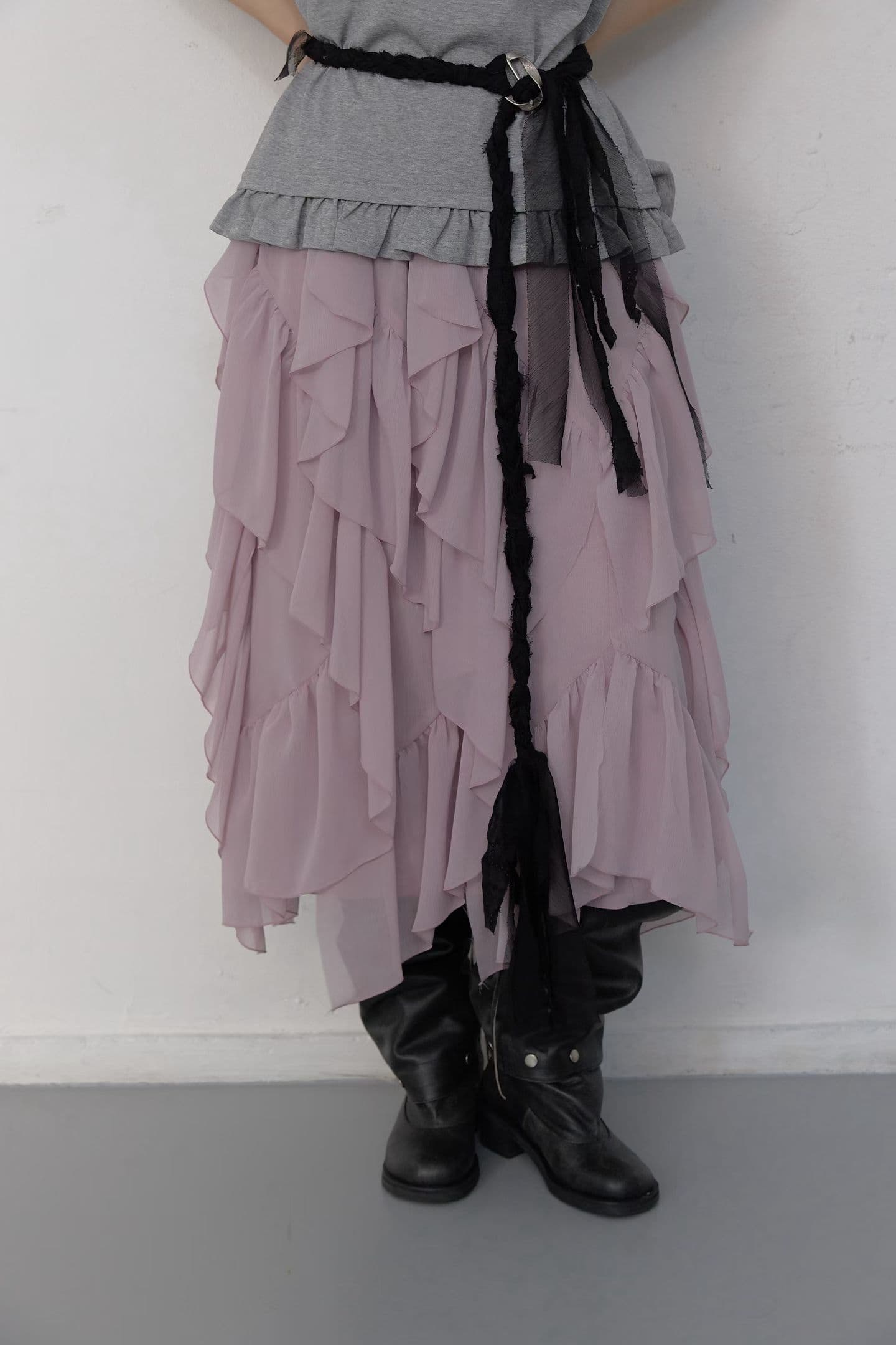 [FOUNDATION] Mongju Tiered Frill Banded Skirt 4