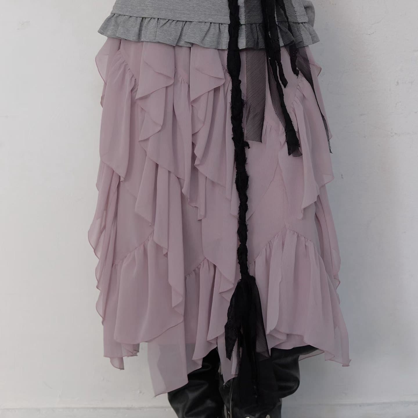 [FOUNDATION] Mongju Tiered Frill Banded Skirt 1
