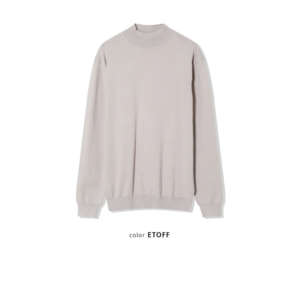 [OCEAN] Shimmer Cashmere-like Mock Neck Knit