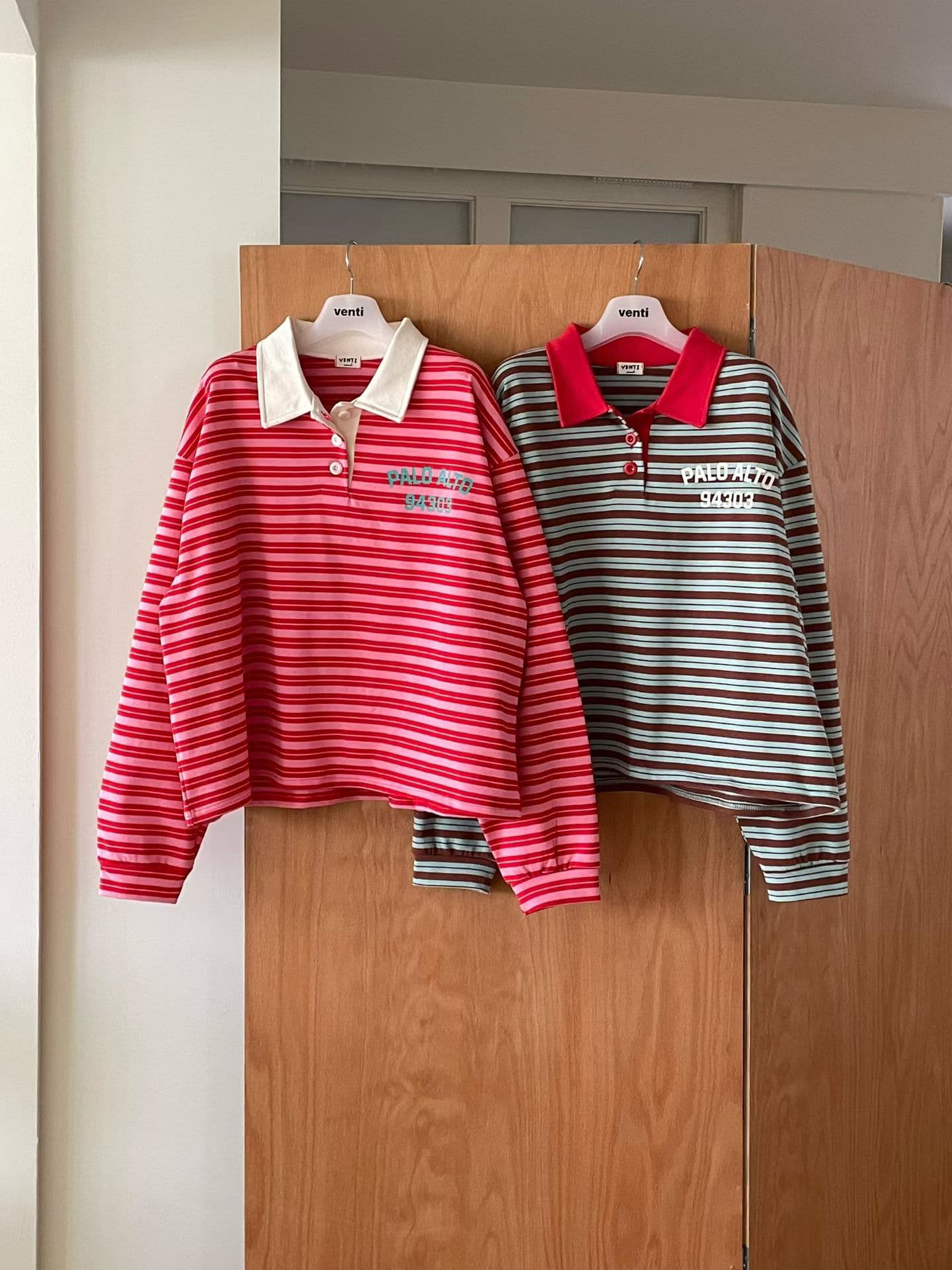[VENTI] Palo Striped Collared T-Shirt 2