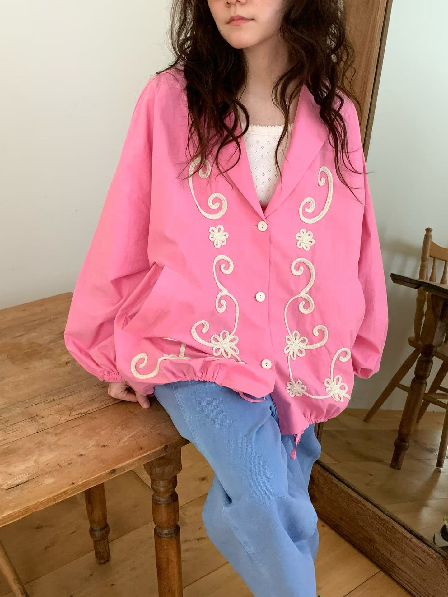 [VENTI] Millie Floral Handle Embroidered Jacket 3