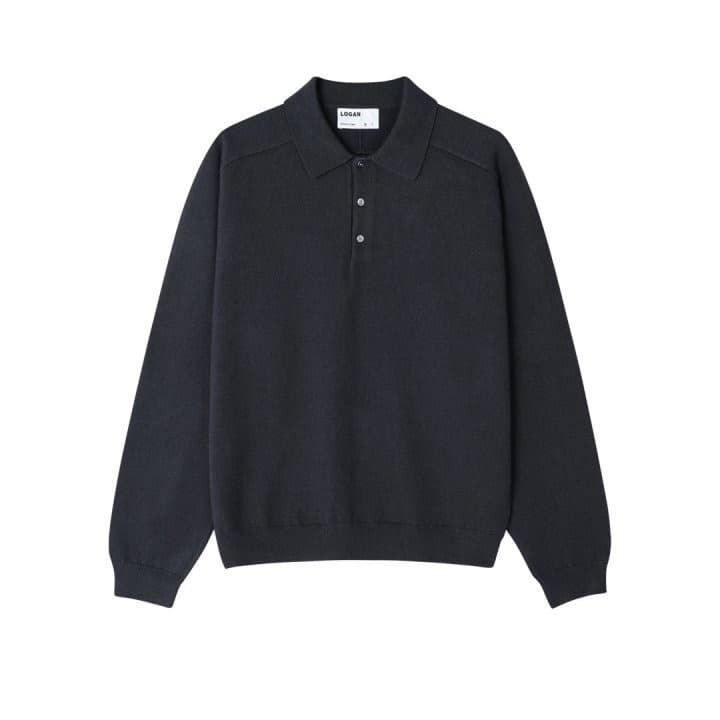 [LOGAN] Logan Panelled Buttoned Collared Knit 1