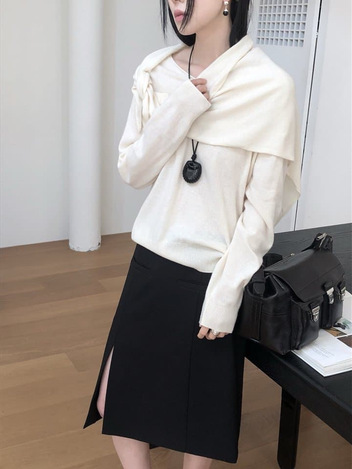 [LE BUTTER] Muffler Cashmere Knit 5