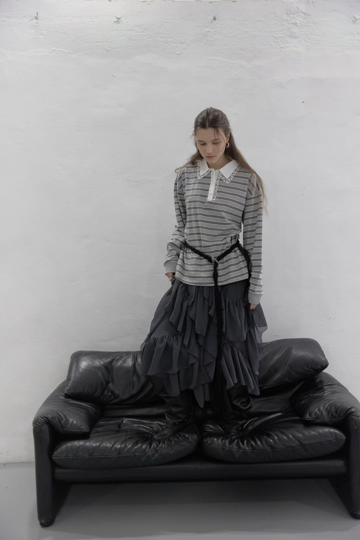 [FOUNDATION] Mongju Tiered Frill Banded Skirt 10