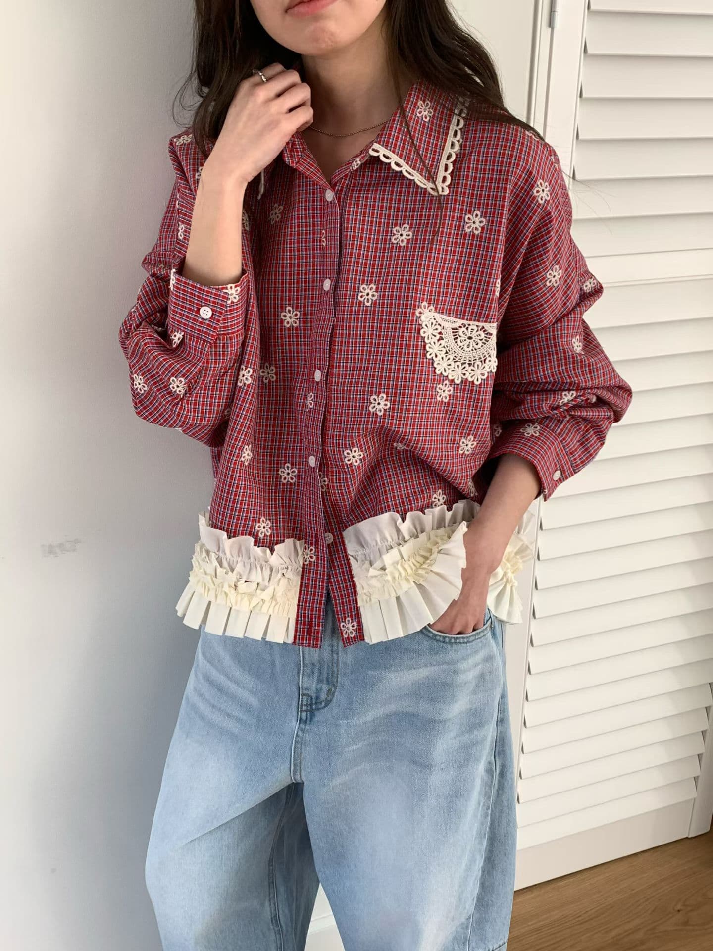 [VENTI] Jeje Frill Lace Jacket 8