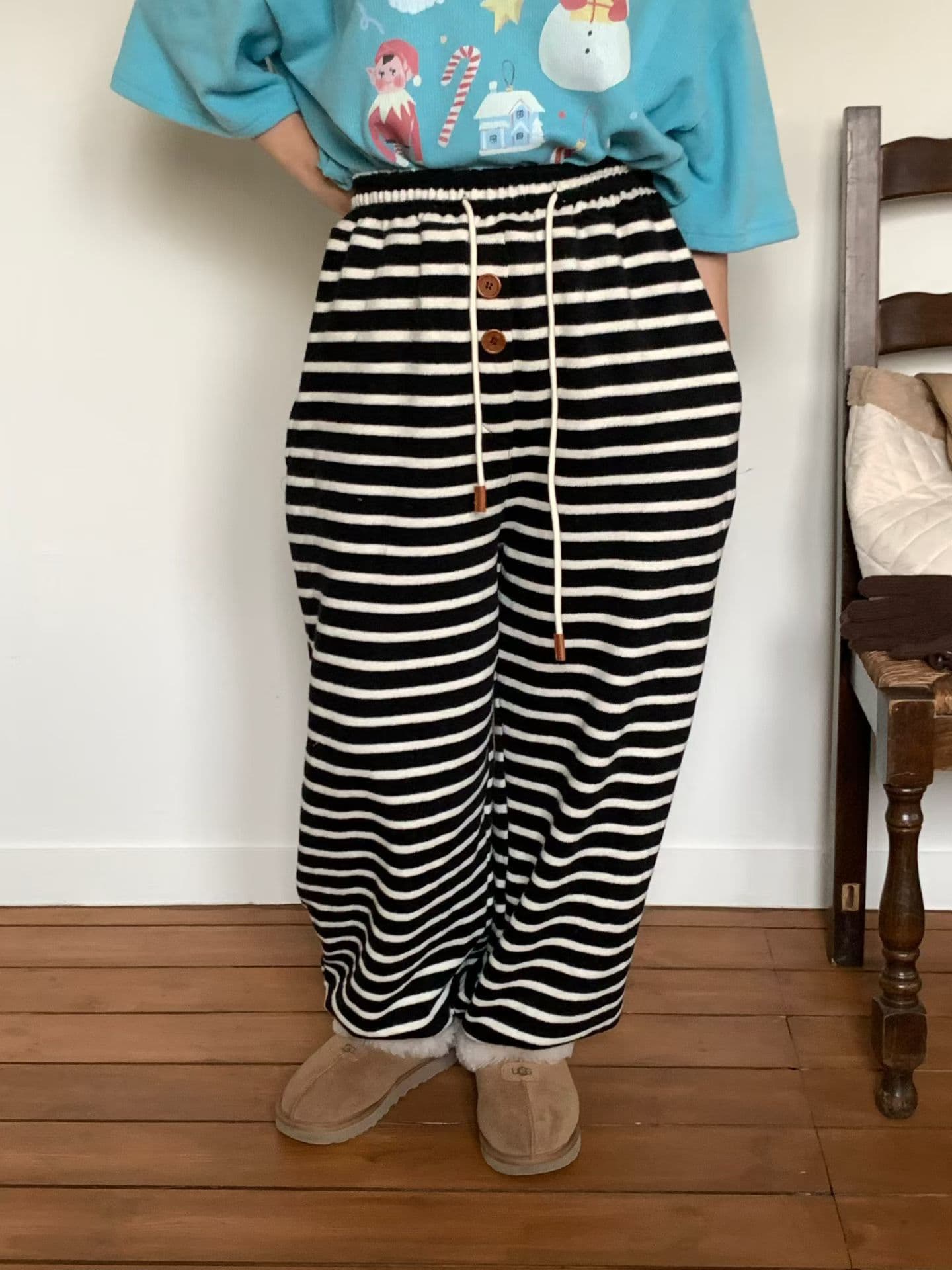 [VENTI] Nube Brushed Striped Jogger Pants 6