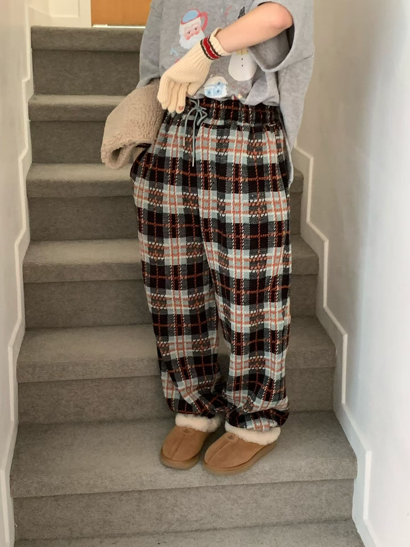 [VENTI] Pie Check Jogger Pants 9