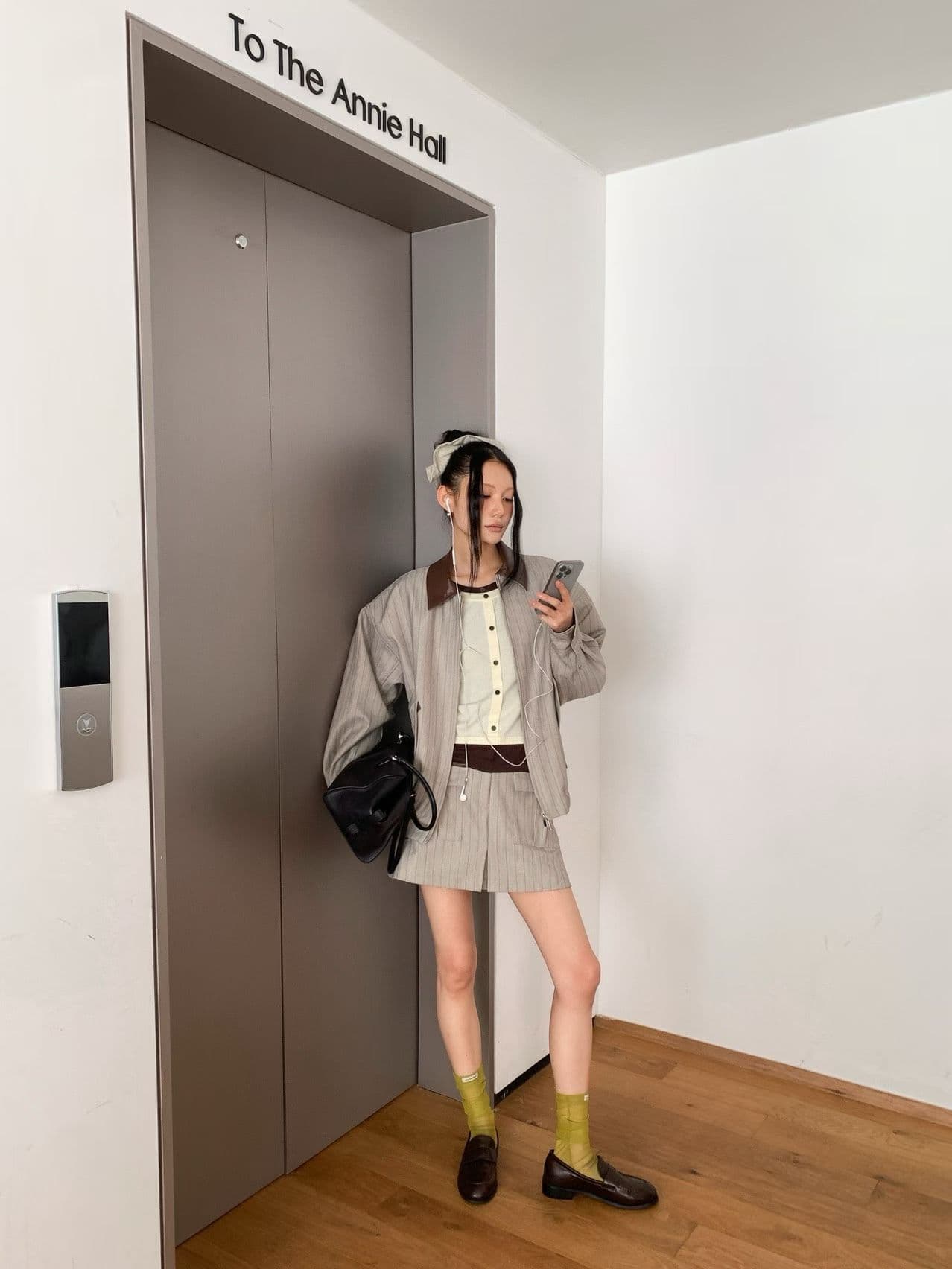 [FOUNDATION] Ver Leather Color-Block Zip-up Jumper 6