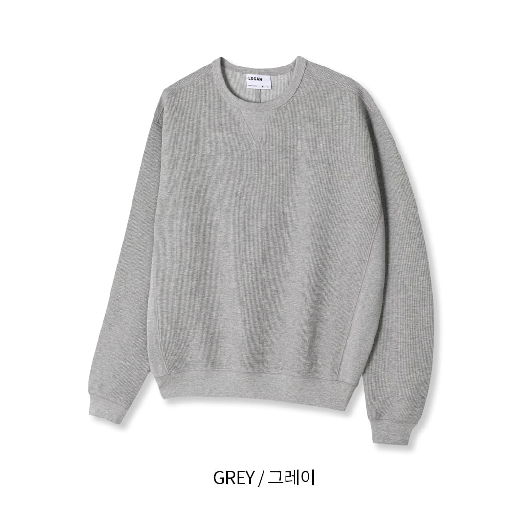 [LOGAN] Labe Waffle Sweatshirt 4