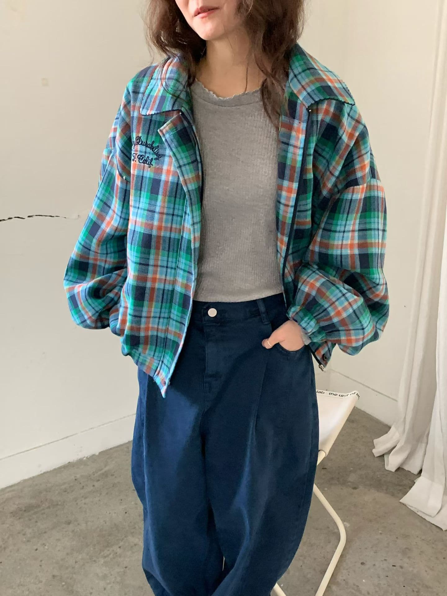 [VENTI] Checked Flat Jumper 2