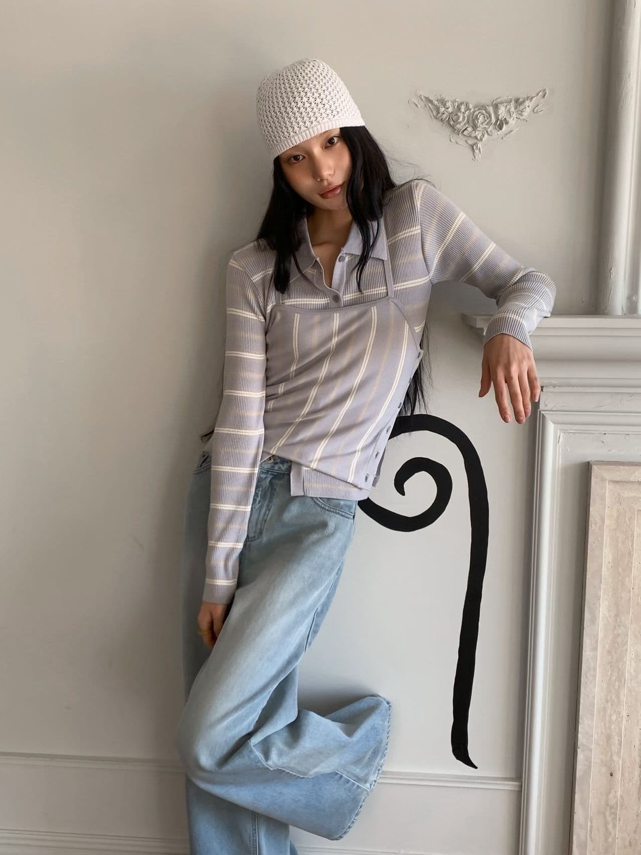 [FOUNDATION] Mellow Striped Collared Cardigan 9