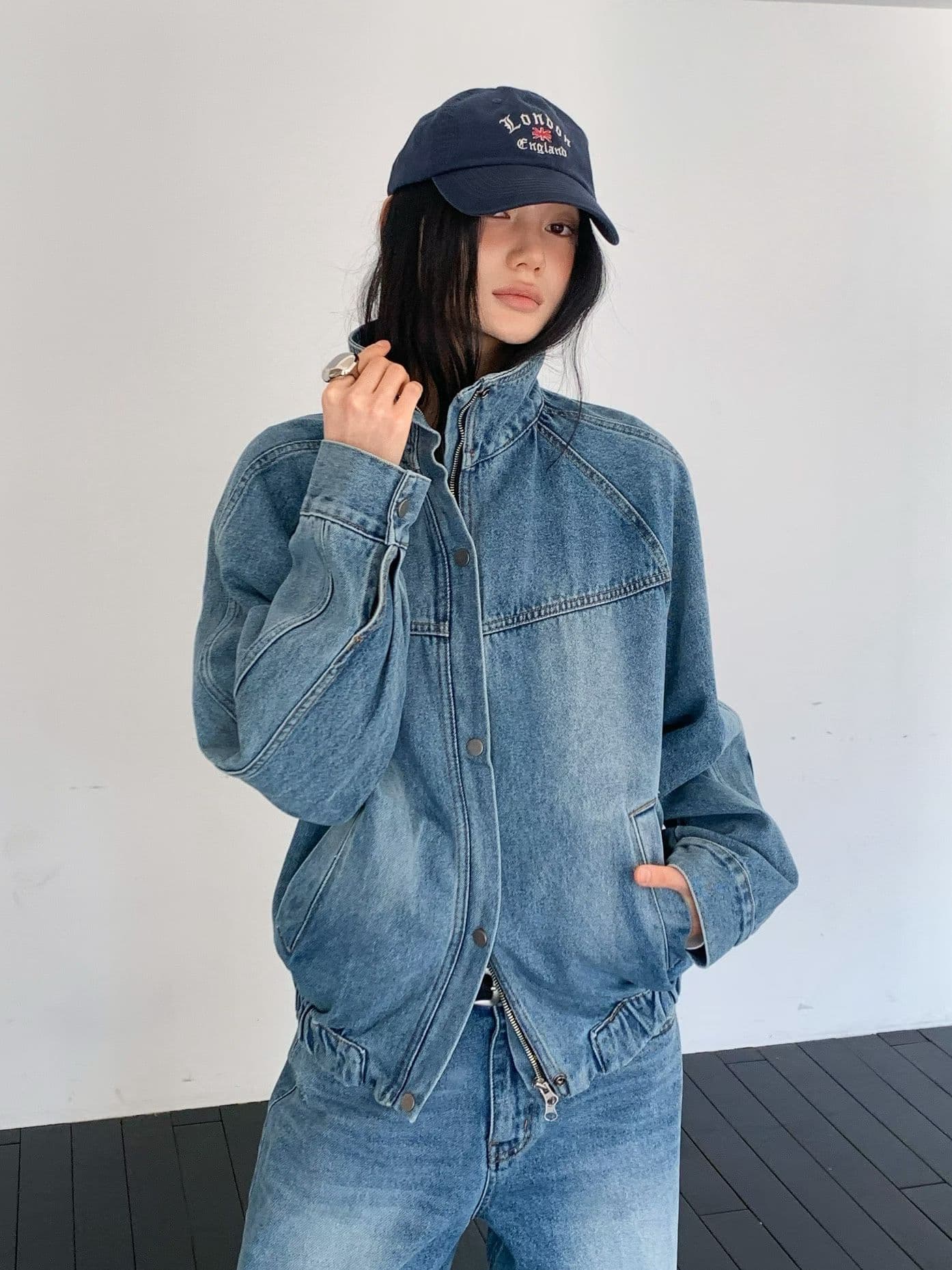 [FOUNDATION] Rough Washed Denim Wide Pants 2