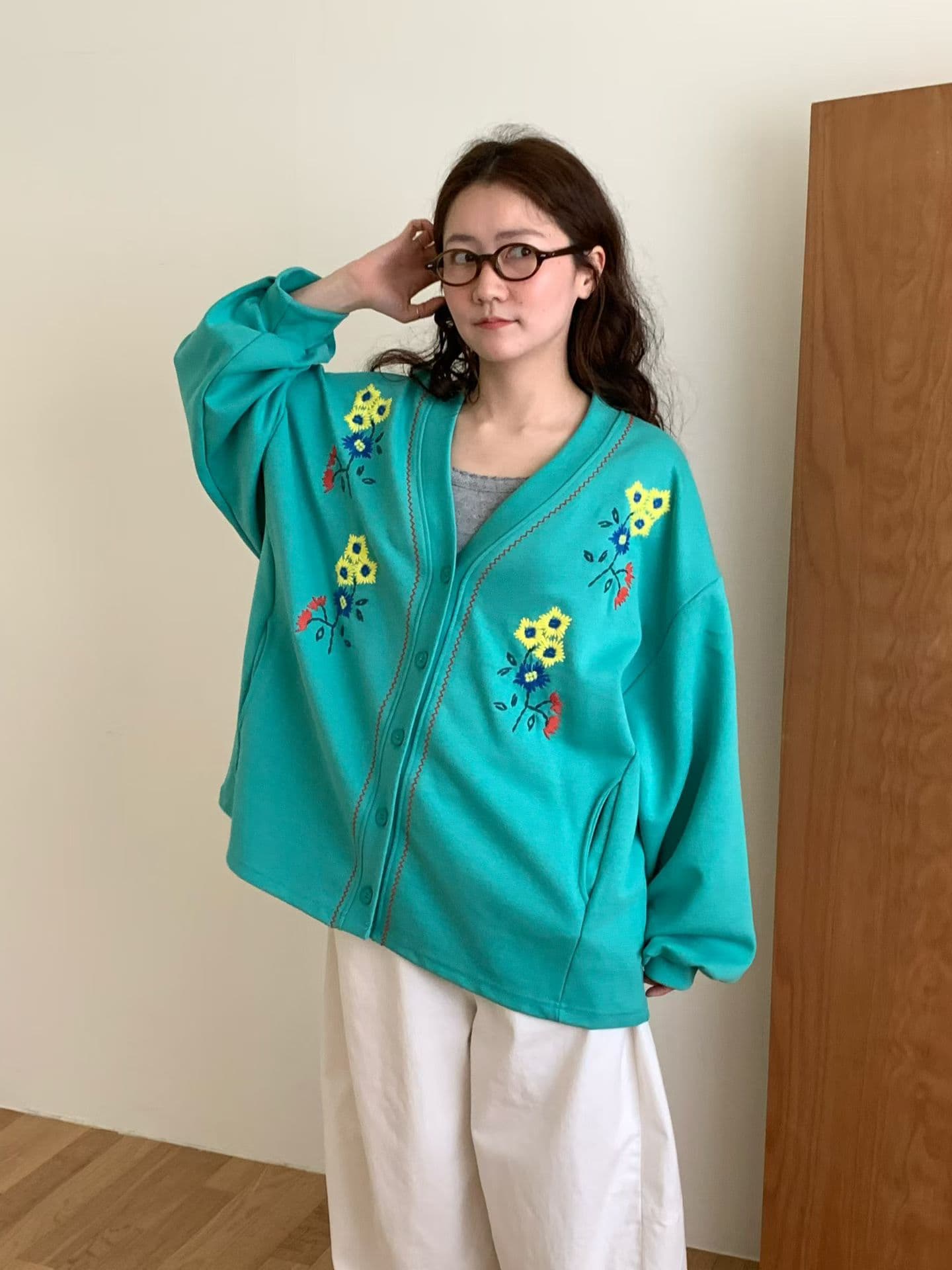 [VENTI] Floral Embroidered Cardigan 10