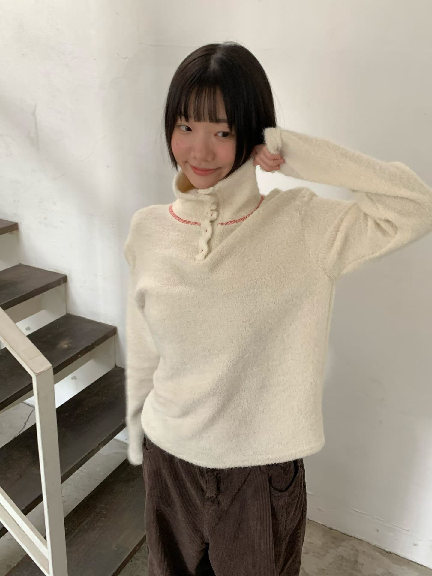 [VENTI] Buttoned Turtleneck T-Shirt 9