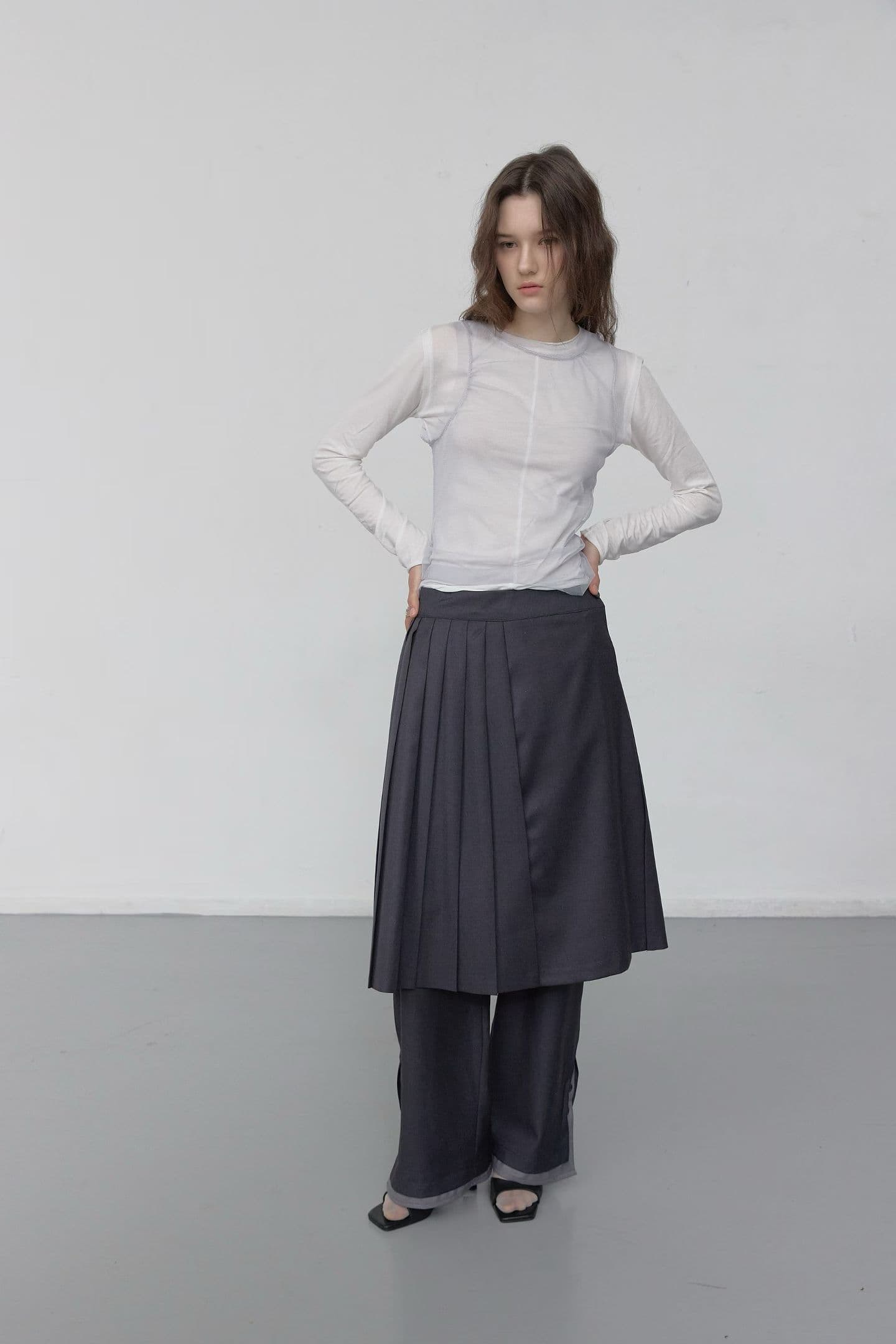 [FOUNDATION] Nine Single Jacket Pleated Skirt Set 5