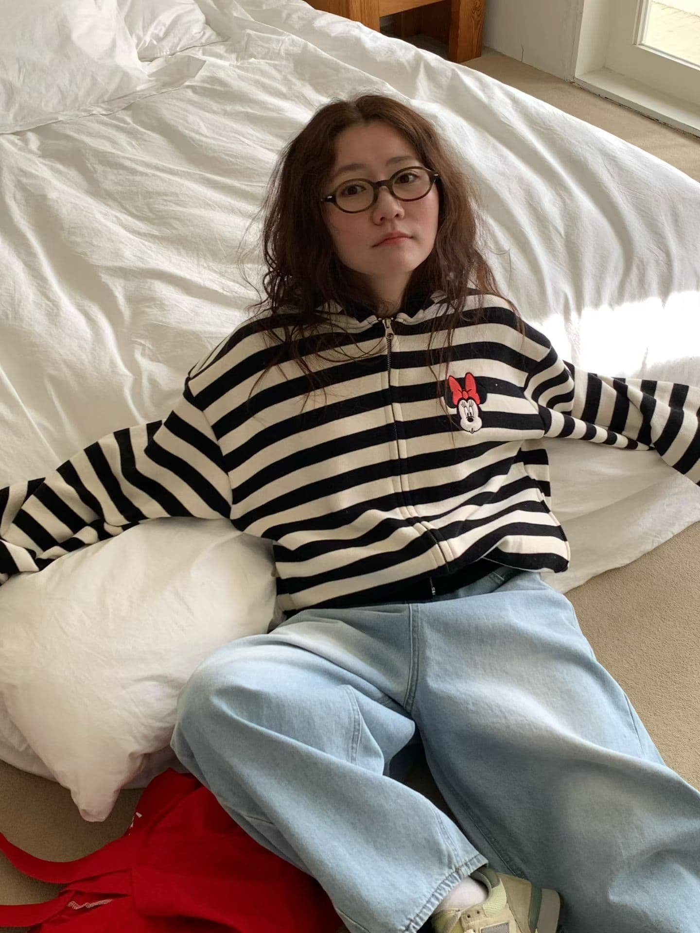(Official Licensed Disney) [VENTI] Mini Striped Zip-up Hoodie 8