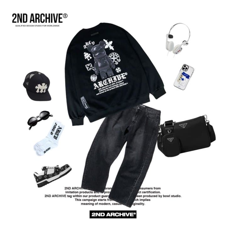 [2ND ARCHIVE] Black Cross Bear Sweatshirt 4