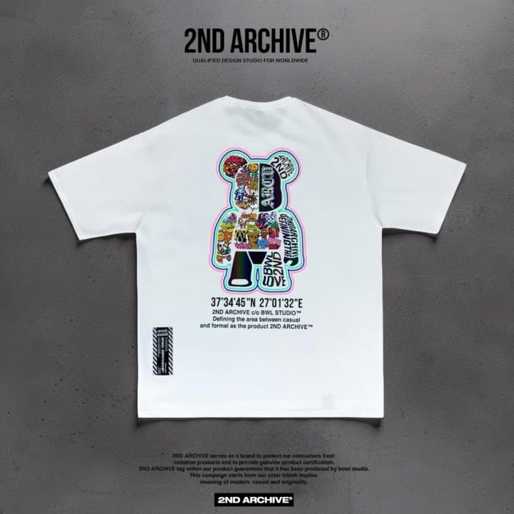 [2ND ARCHIVE] Sticker Reflective Bear Short Sleeve T-Shirt 9