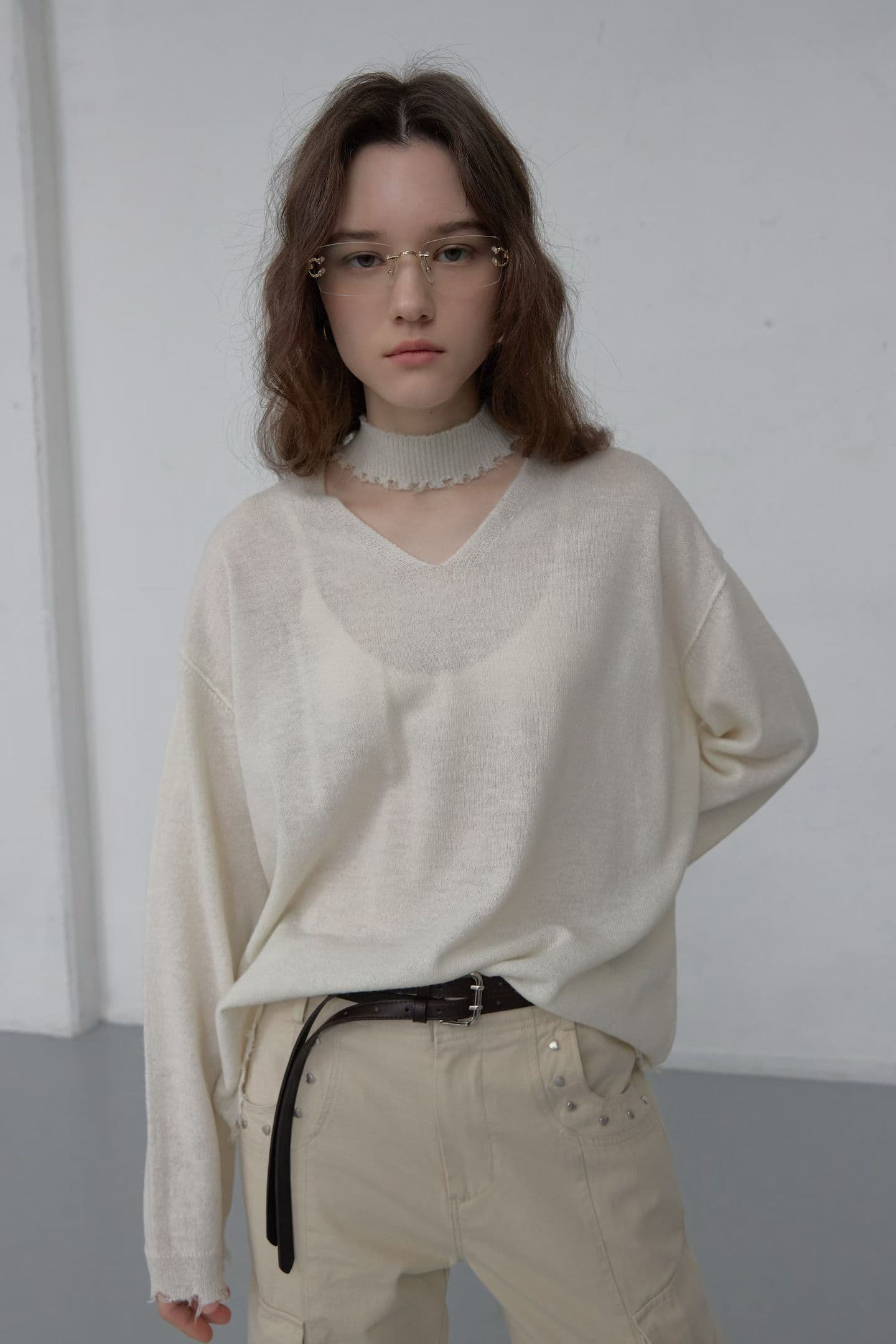[FOUNDATION] Smoothie Choker Distressed Knit 9
