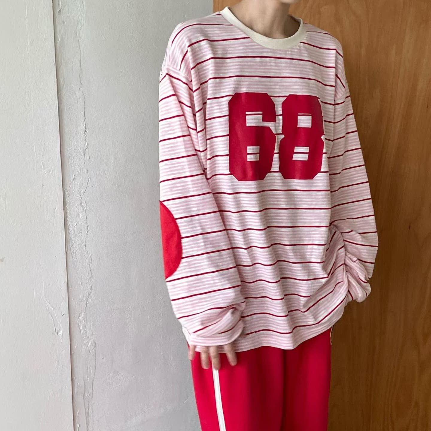 [VENTI] 68 Patch Striped T-Shirt 1