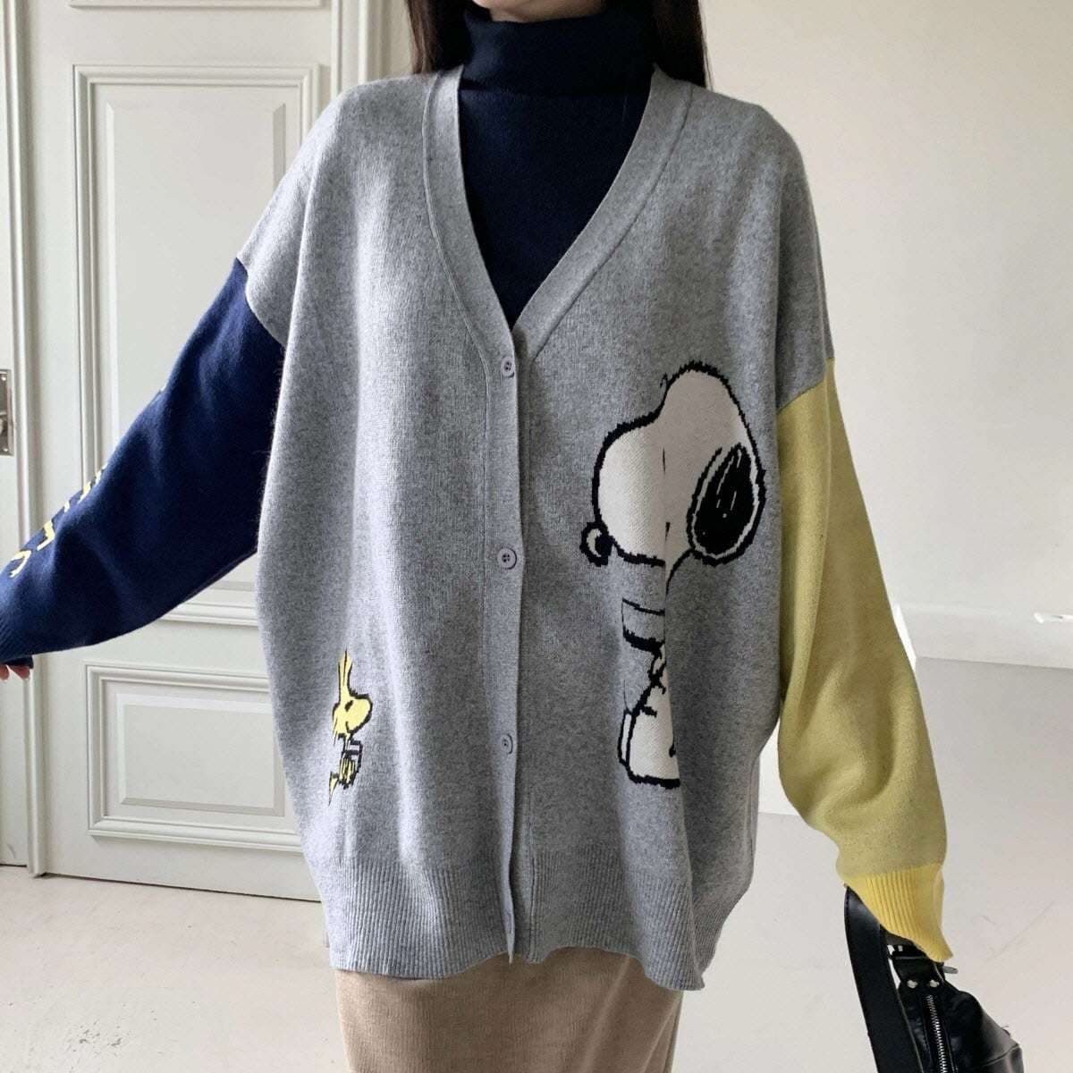 (Official Licensed Peanuts Snoopy) [NEON FISH] Snoopy Angora Cardigan 3