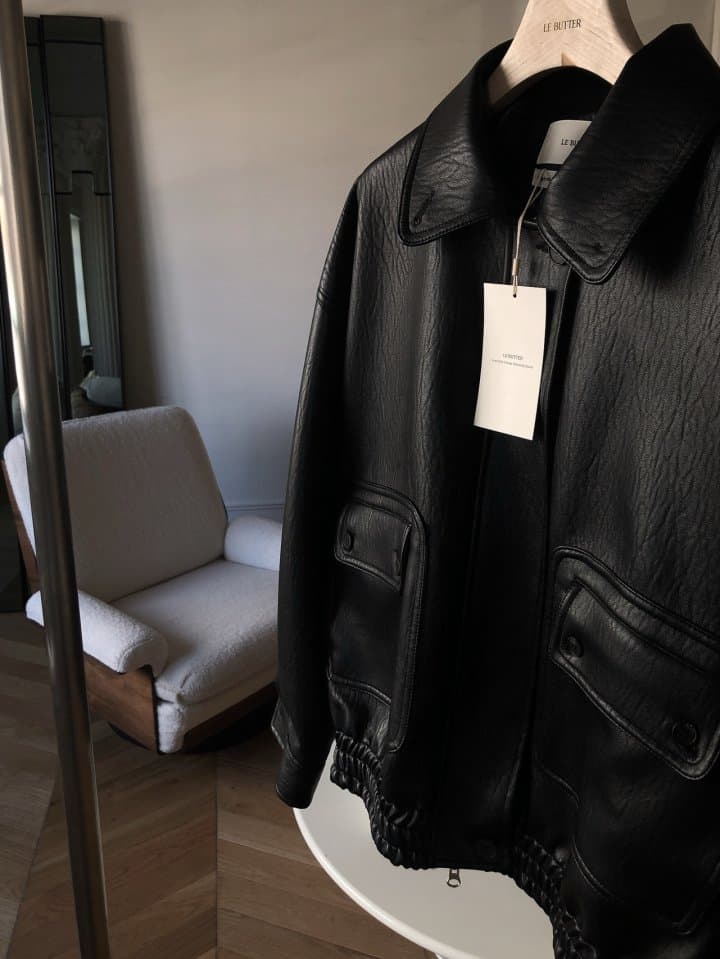 [LE BUTTER] Vintage Button Leather Jacket 6
