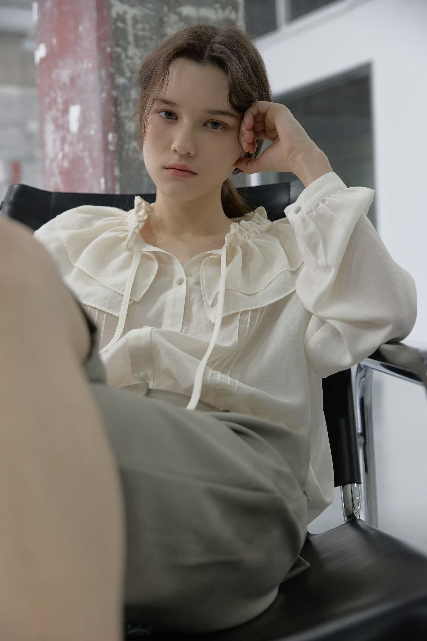 [FOUNDATION] From Ruffle Pintuck Blouse 3