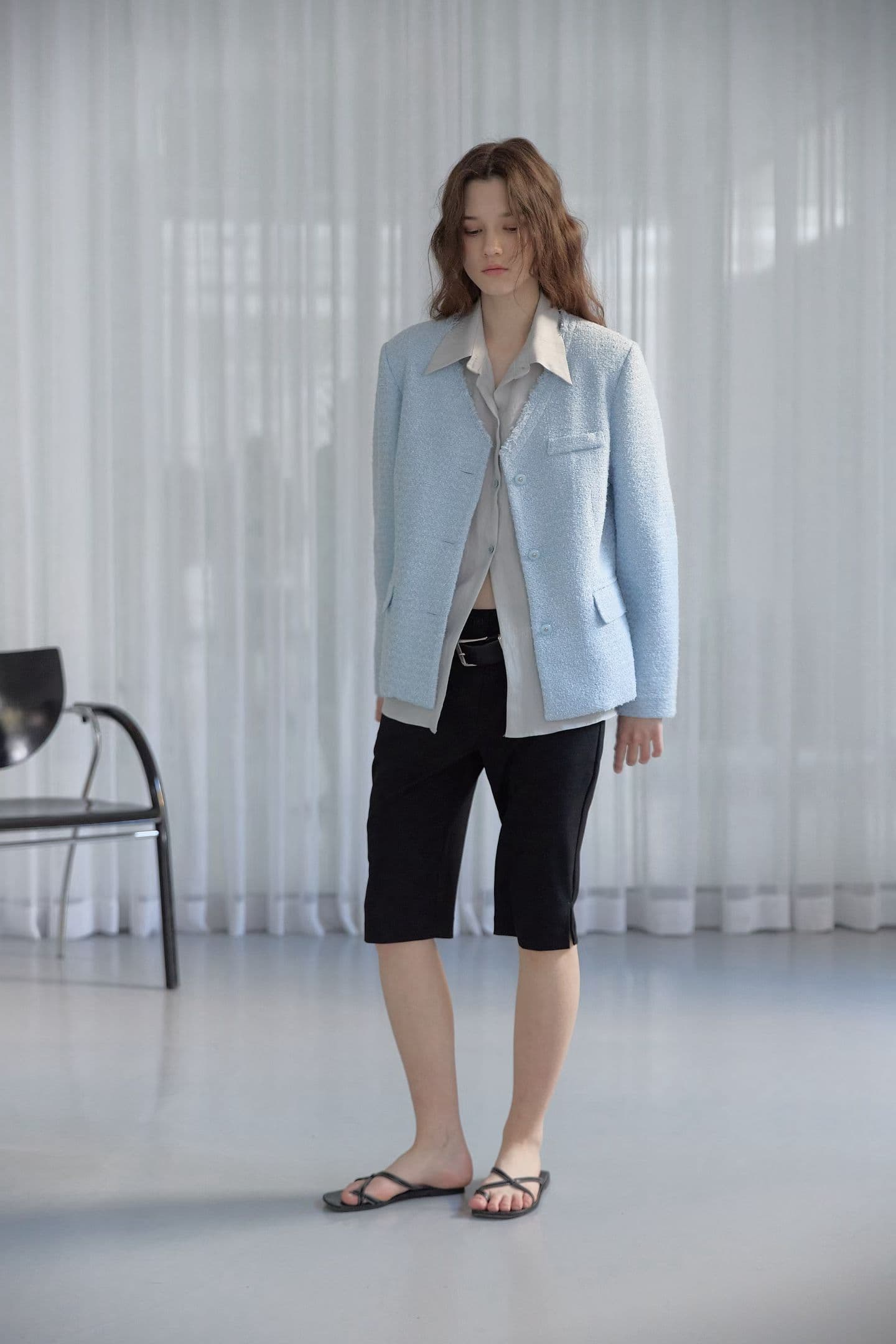 [FOUNDATION] Draw Shirt-Layered Tweed Jacket 3