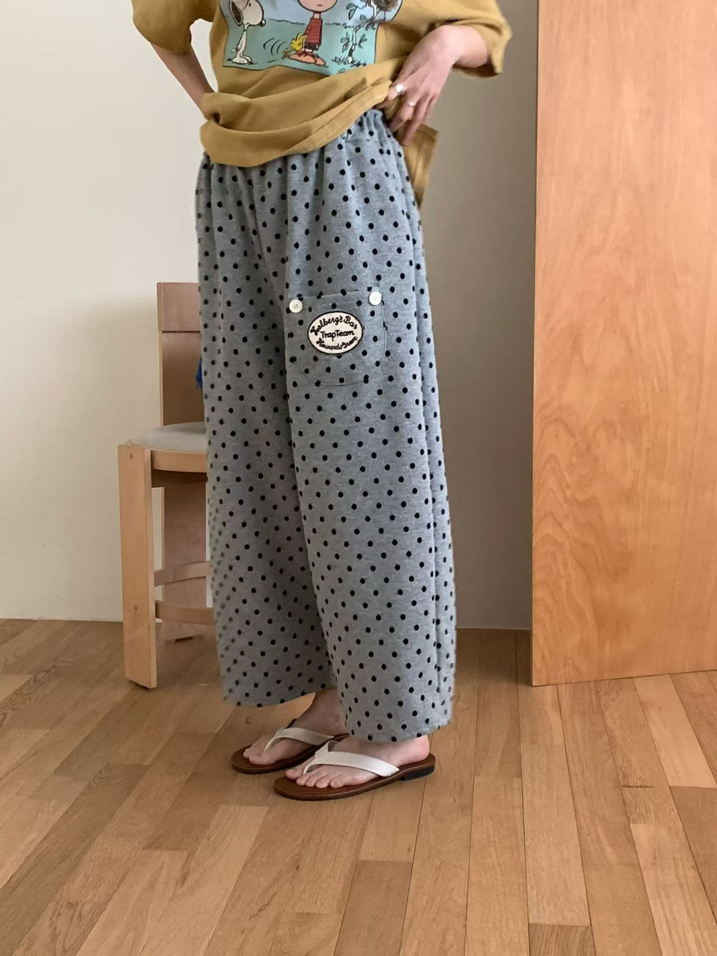 [VENTI] Carry Polka Dot Patch Pants 5