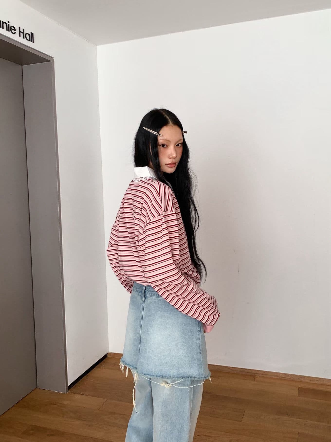 [FOUNDATION] Kale Striped Lace Collared T-Shirt 6