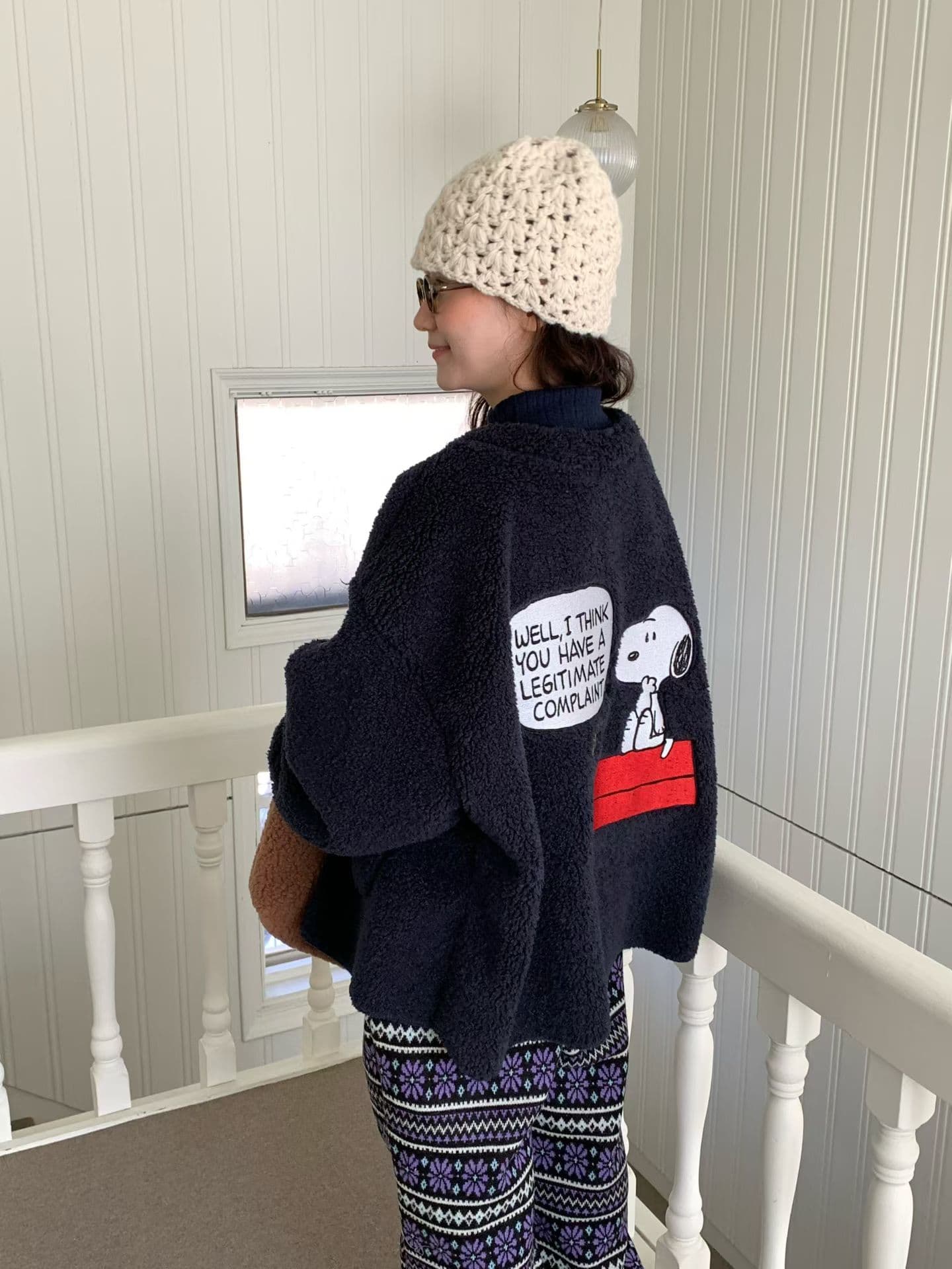 (Official Licensed Peanuts Snoopy) [VENTI] Fleece Snoopy Jacket 3
