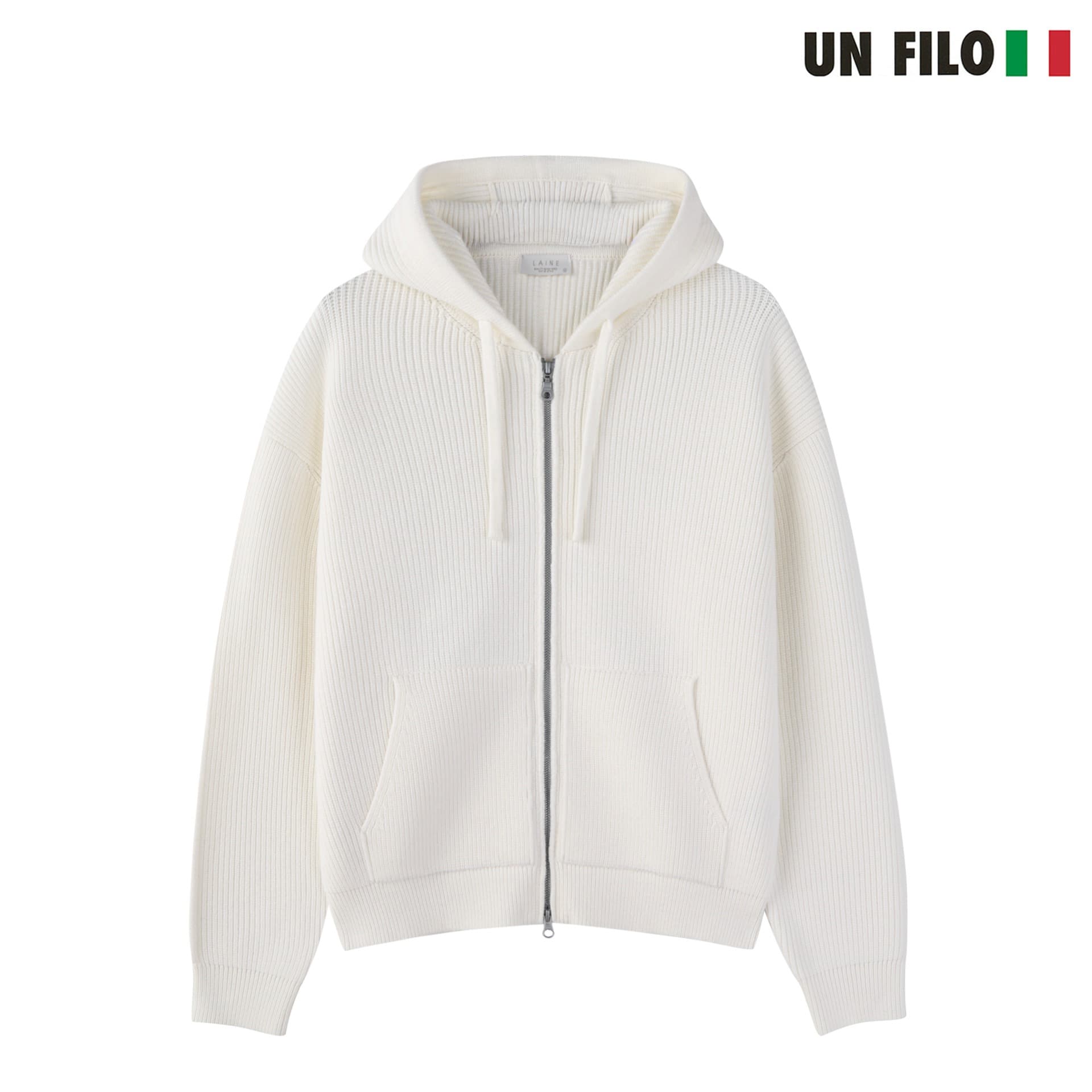 [LAINE] Impressive Zip Up Hoodie Knit 1