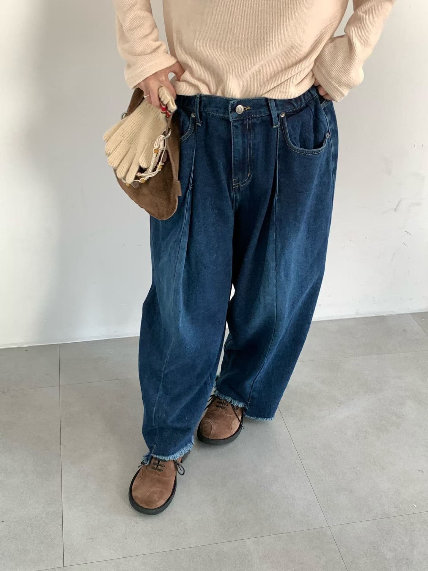 [VENTI] Peached Denim Brushed Jeans 9