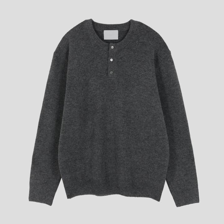 [GENTLE COVER] Ness Daily Henley Neck Knit 1