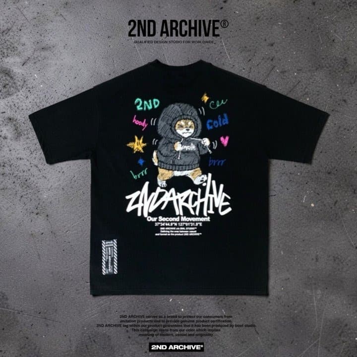 [2ND ARCHIVE] Tight-Laced Shiba Crayon Short Sleeve T-Shirt 1