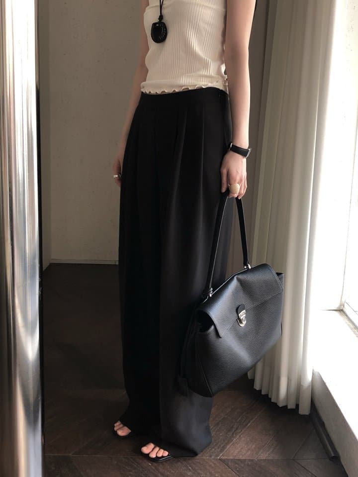[LE BUTTER] Pebble Wool Slacks 10