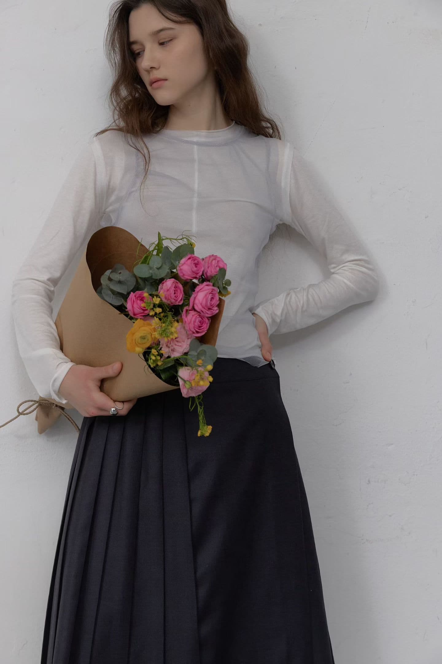 [FOUNDATION] Blooming Mesh Layered T-Shirt 8