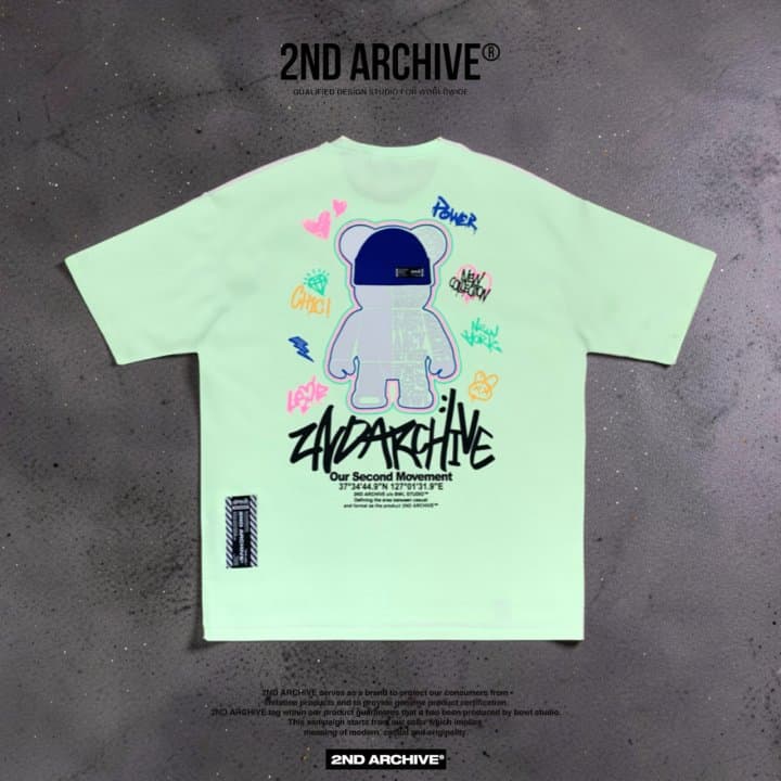 [2ND ARCHIVE] Blue Beanie Bear Short Sleeve T-Shirt 8